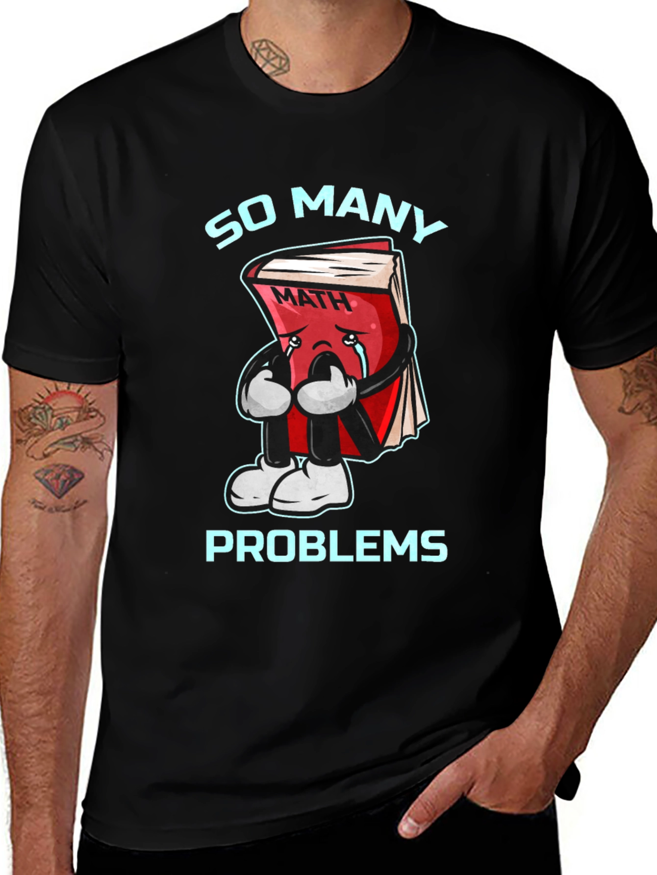 Variant 6 of So Many Problems T-Shirt: Math Book Cartoon Tee