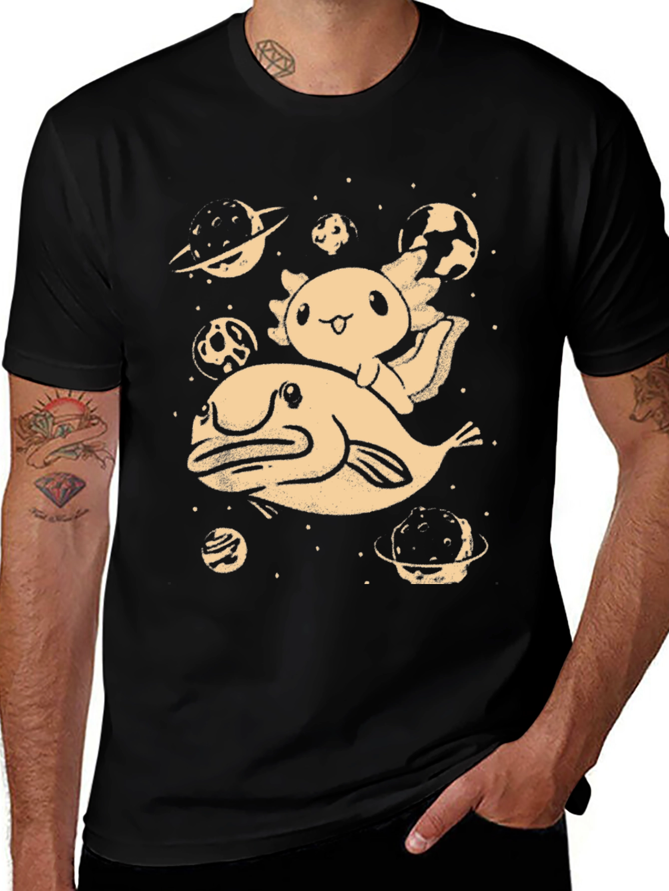Variant 12 of Cosmic Axolotl & Blobfish Graphic Tee