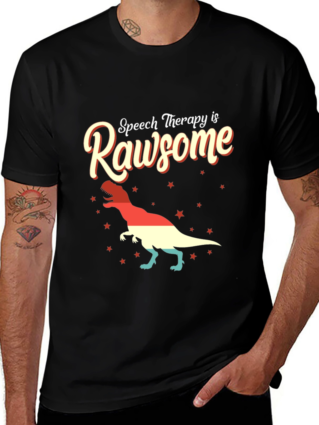 Variant 15 of Speech Therapy Rawsome T-Shirt - Dinosaur Tee