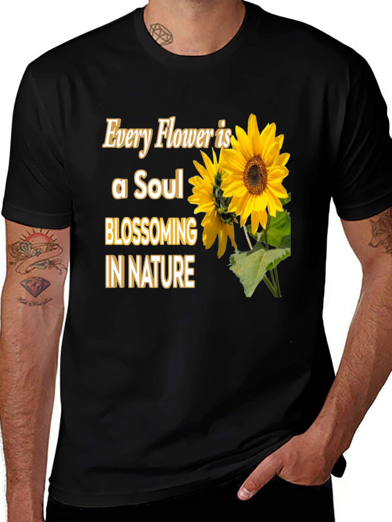 Floral Soul Blossoming Black T-Shirt