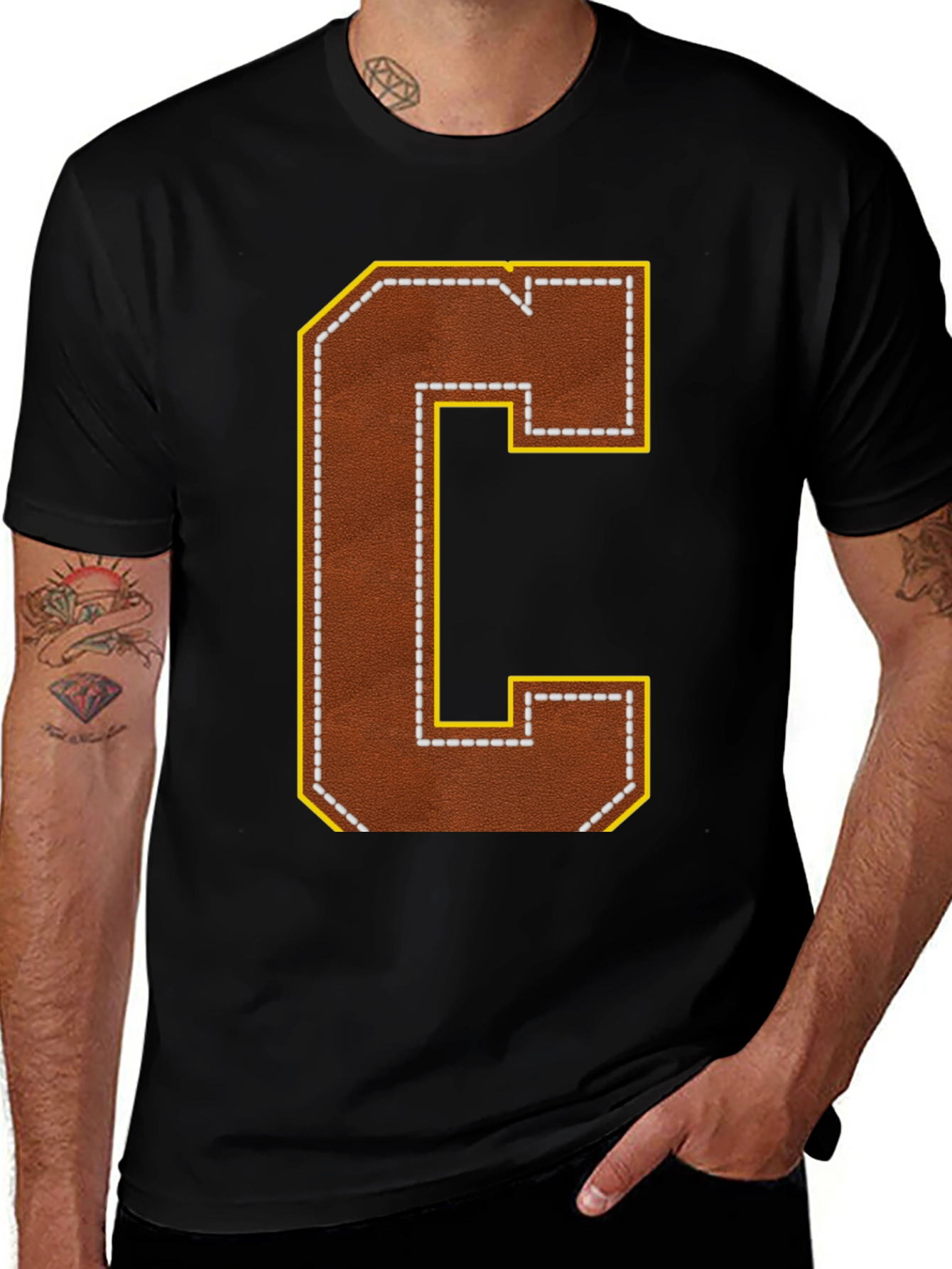 Letter C Football Style Graphic Tee
