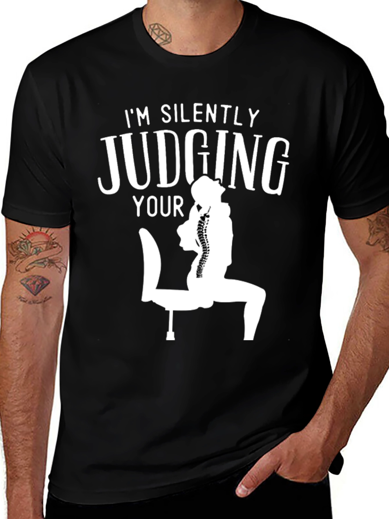 Variant 21 of Funny Posture T-Shirt - I'm Silently Judging You