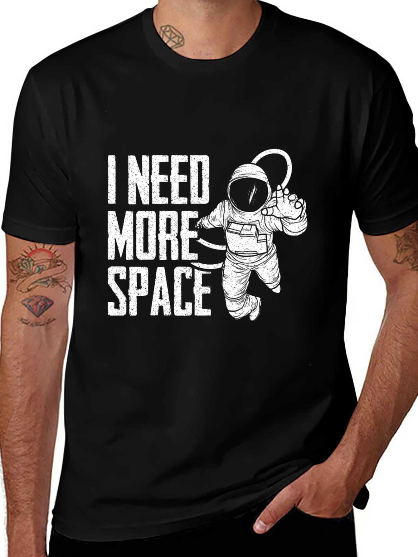 Variant 10 of I Need More Space Graphic T-Shirt - Black