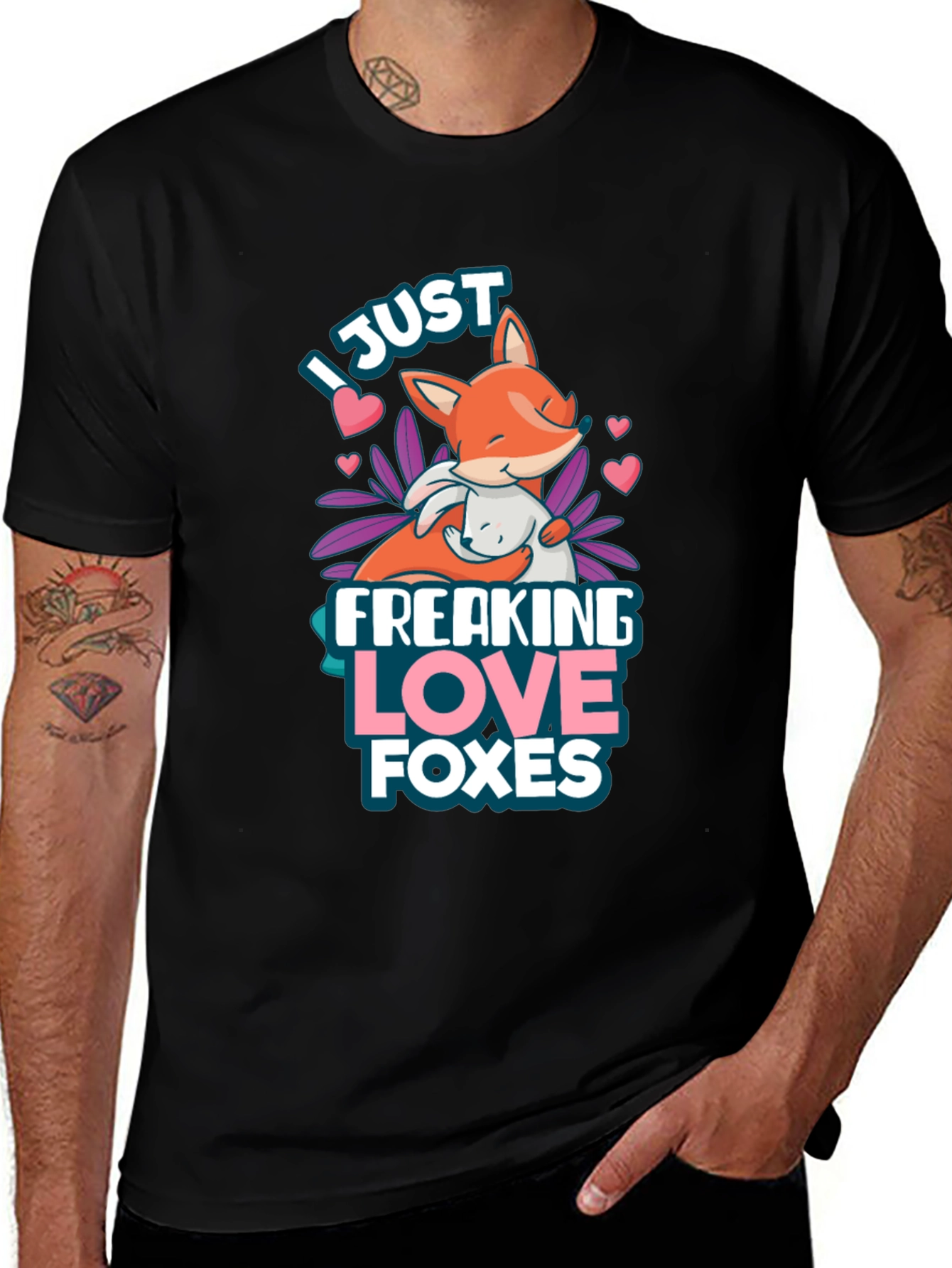Black I Just Freaking Love Foxes T-Shirt main image