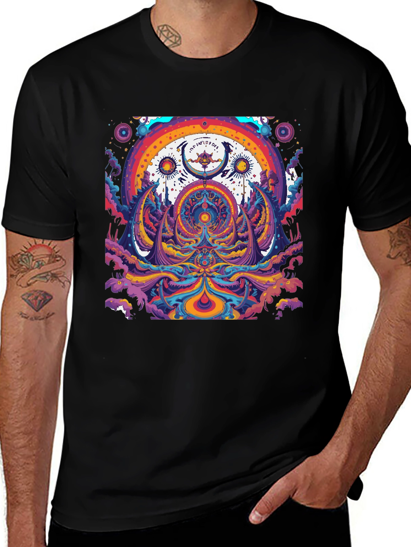 Variant 28 of Psychedelic Rainbow Graphic Tee