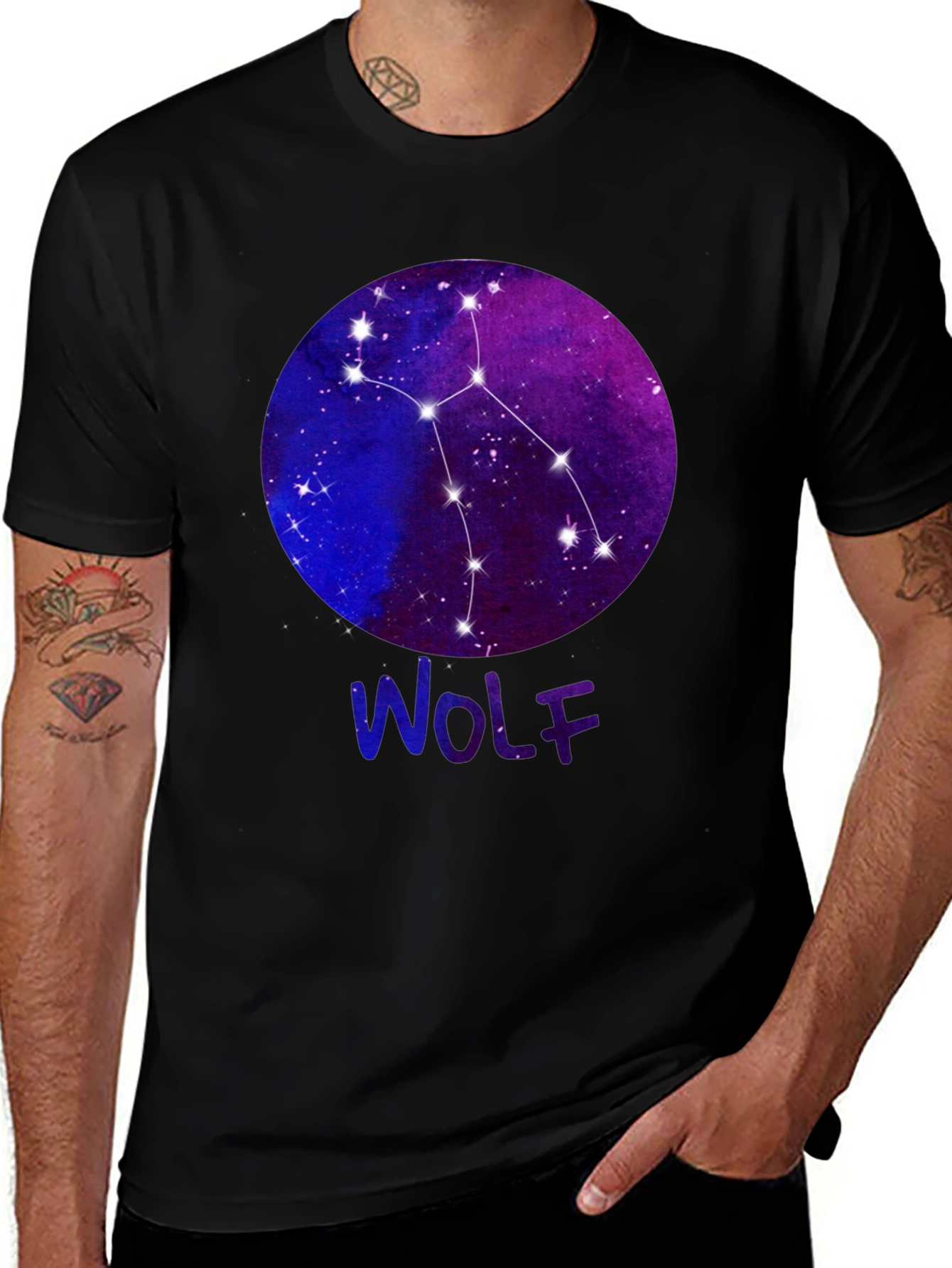 Variant 6 of Wolf Constellation Graphic Tee - Unisex