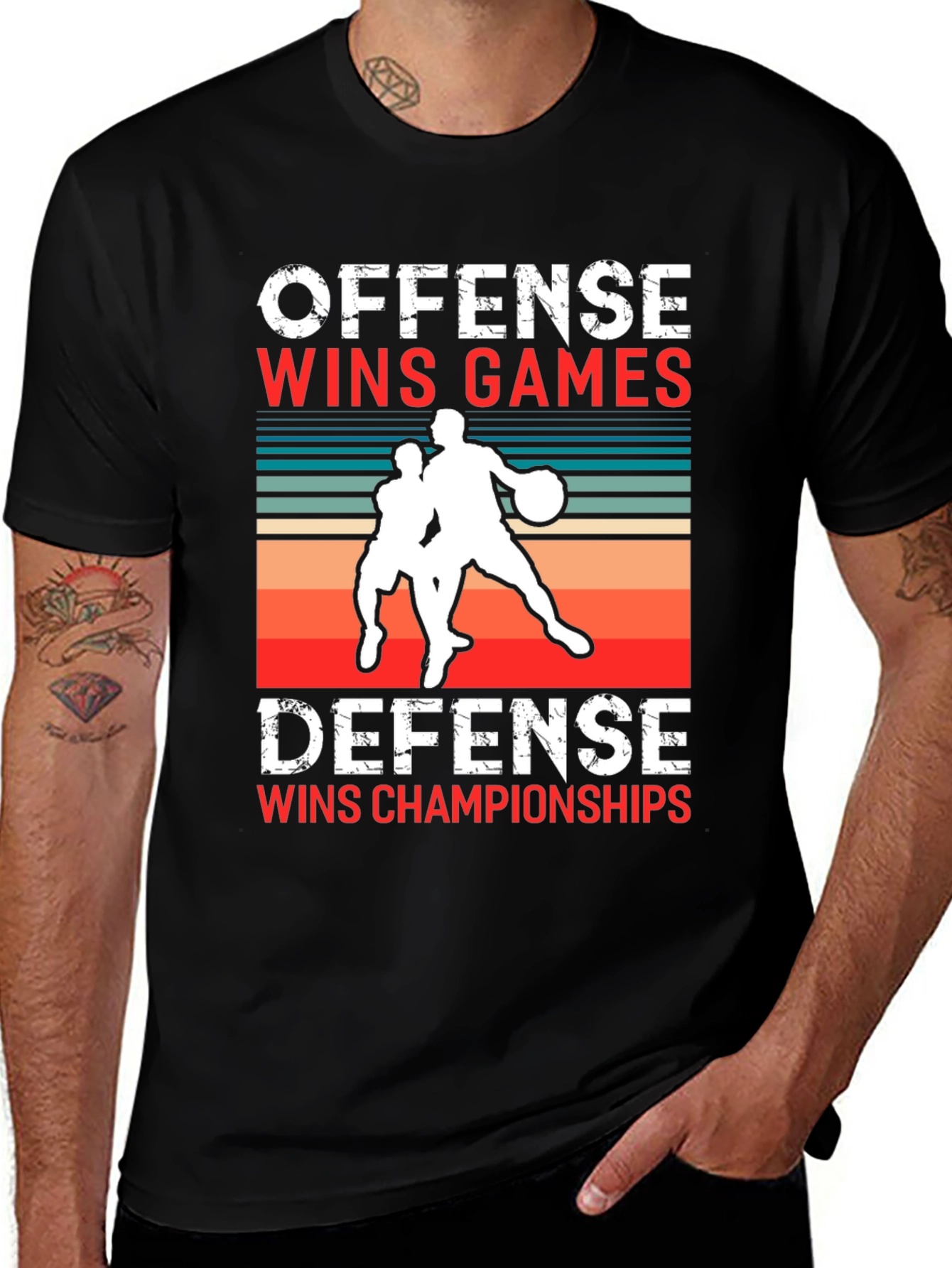 Variant 24 of Offense Wins Games Defense Wins Championships T-Shirt