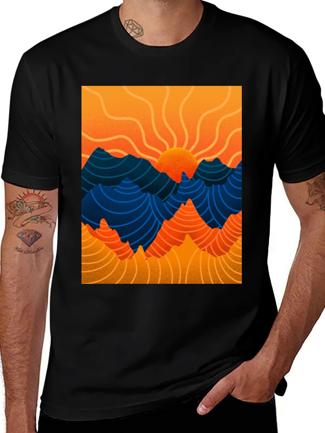 Variant 10 of Mountain Sunrise Graphic Tee - Premium Comfort