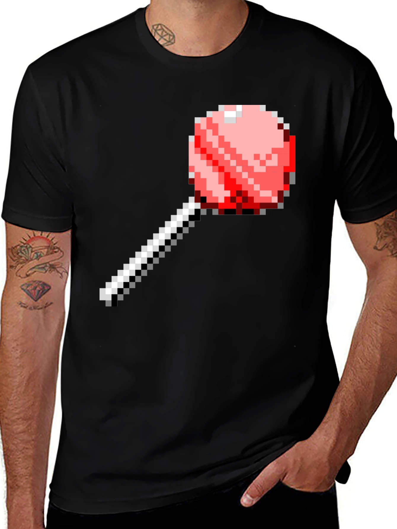 Variant 19 of Pixel Lollipop Graphic Tee - Novelty Fashion
