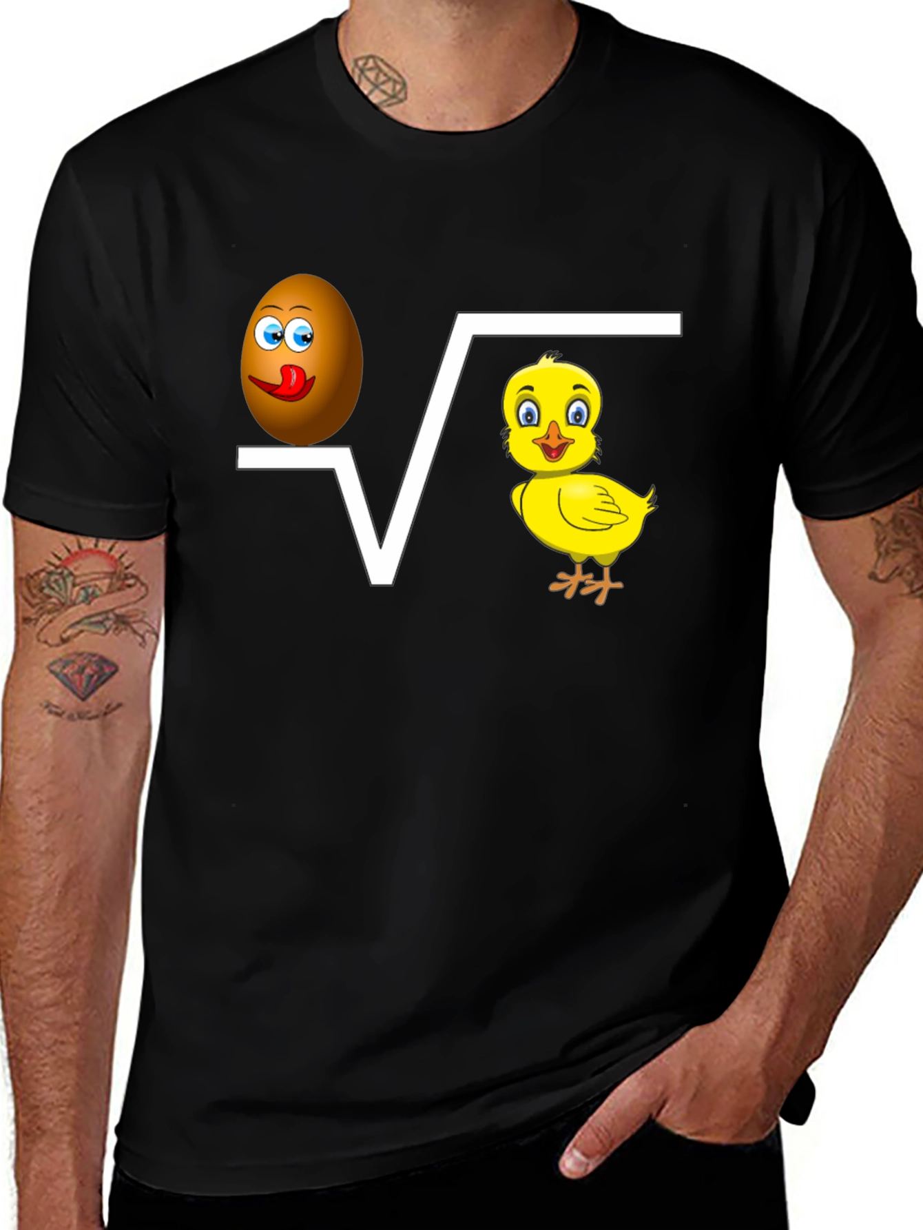 Variant 15 of Funny Square Root of Egg and Chicken T-Shirt