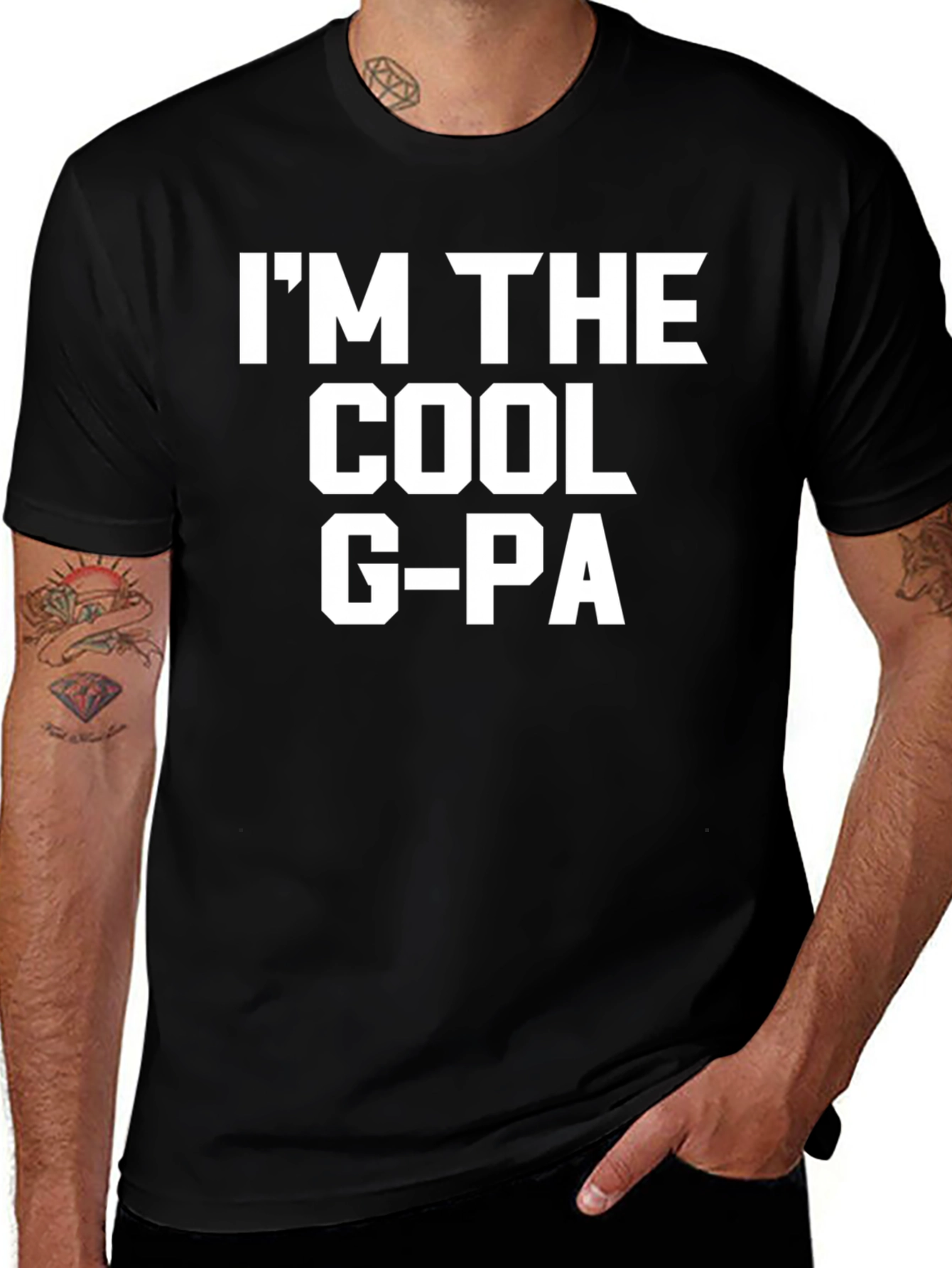 Variant 10 of Cool G-Pa Graphic Tee - Black Cotton T-Shirt