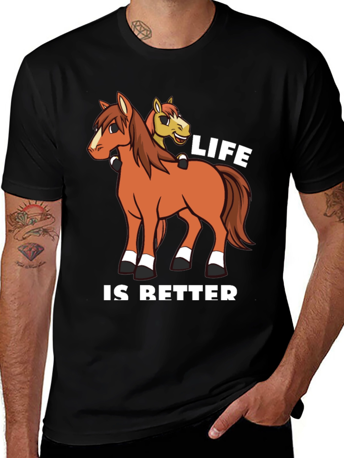 Variant 20 of Life is Better Horses Graphic Tee