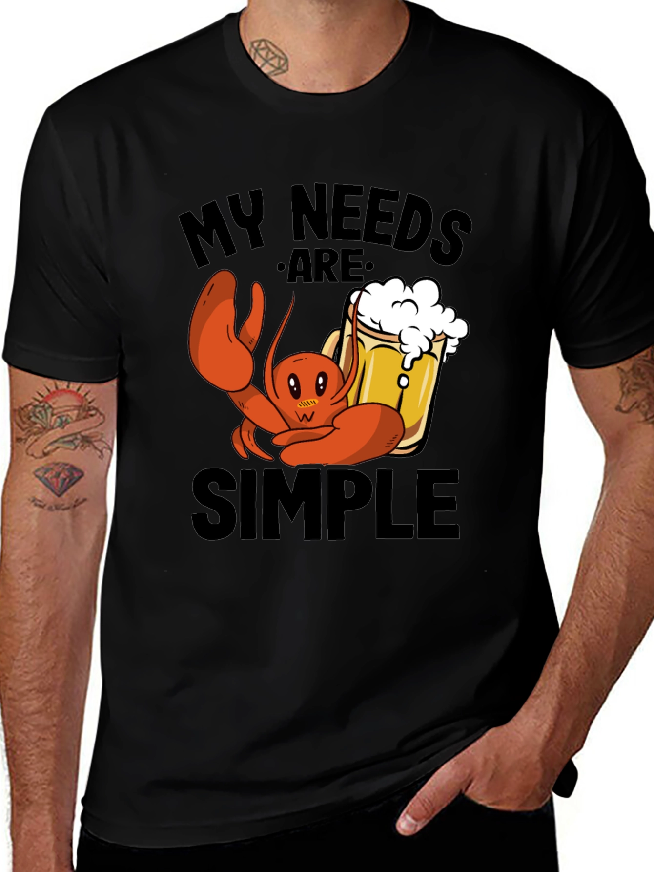 Variant 5 of My Needs Are Simple Lobster Beer T-Shirt