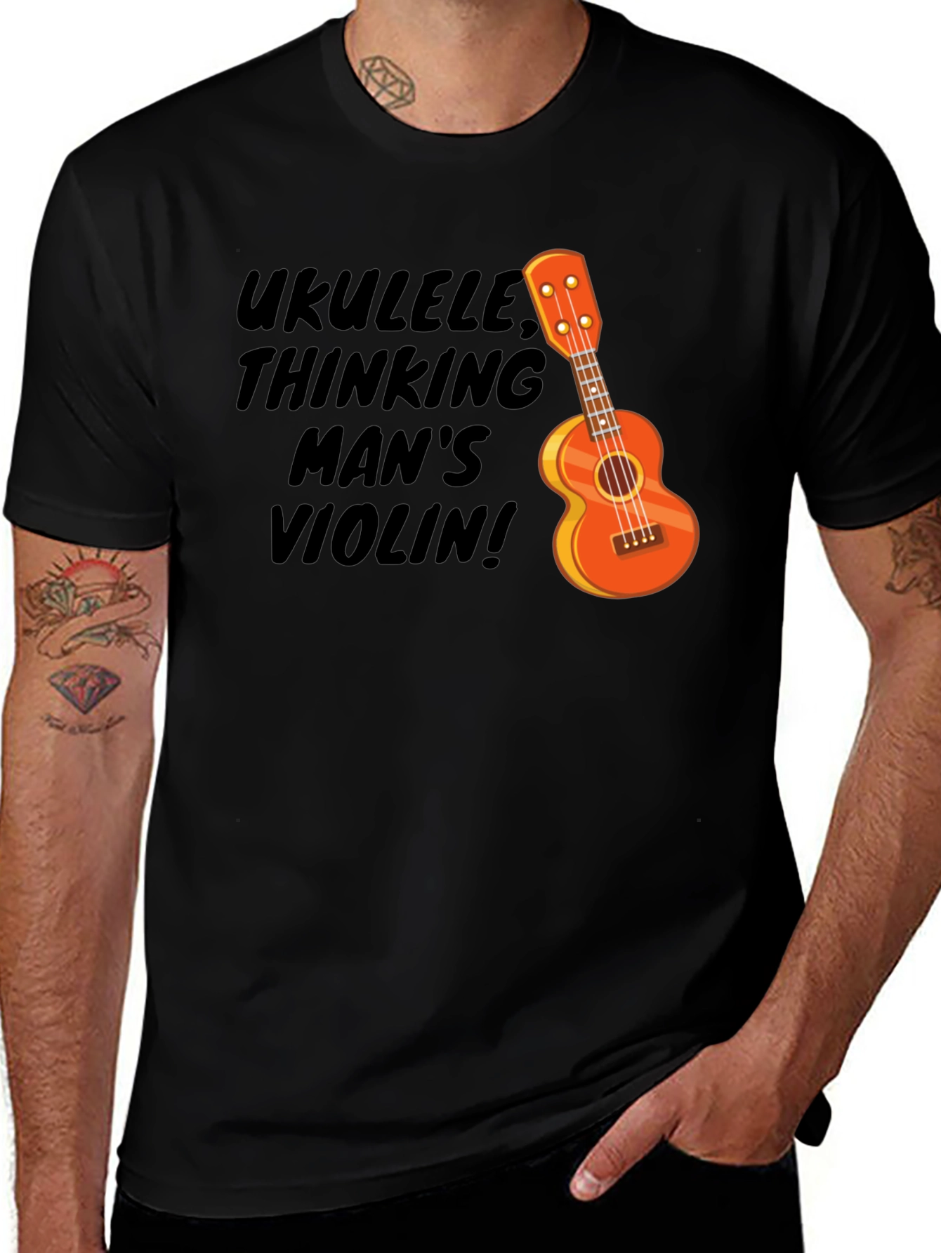 Ukulele Thinking Man's Violin Graphic Tee