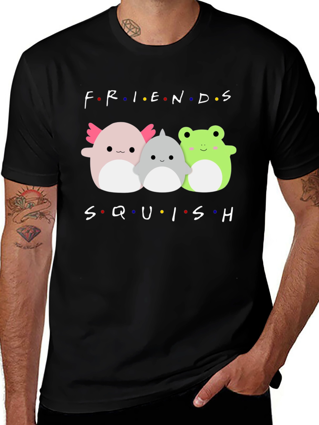 Friends Squish T-Shirt Novelty Graphic Tee