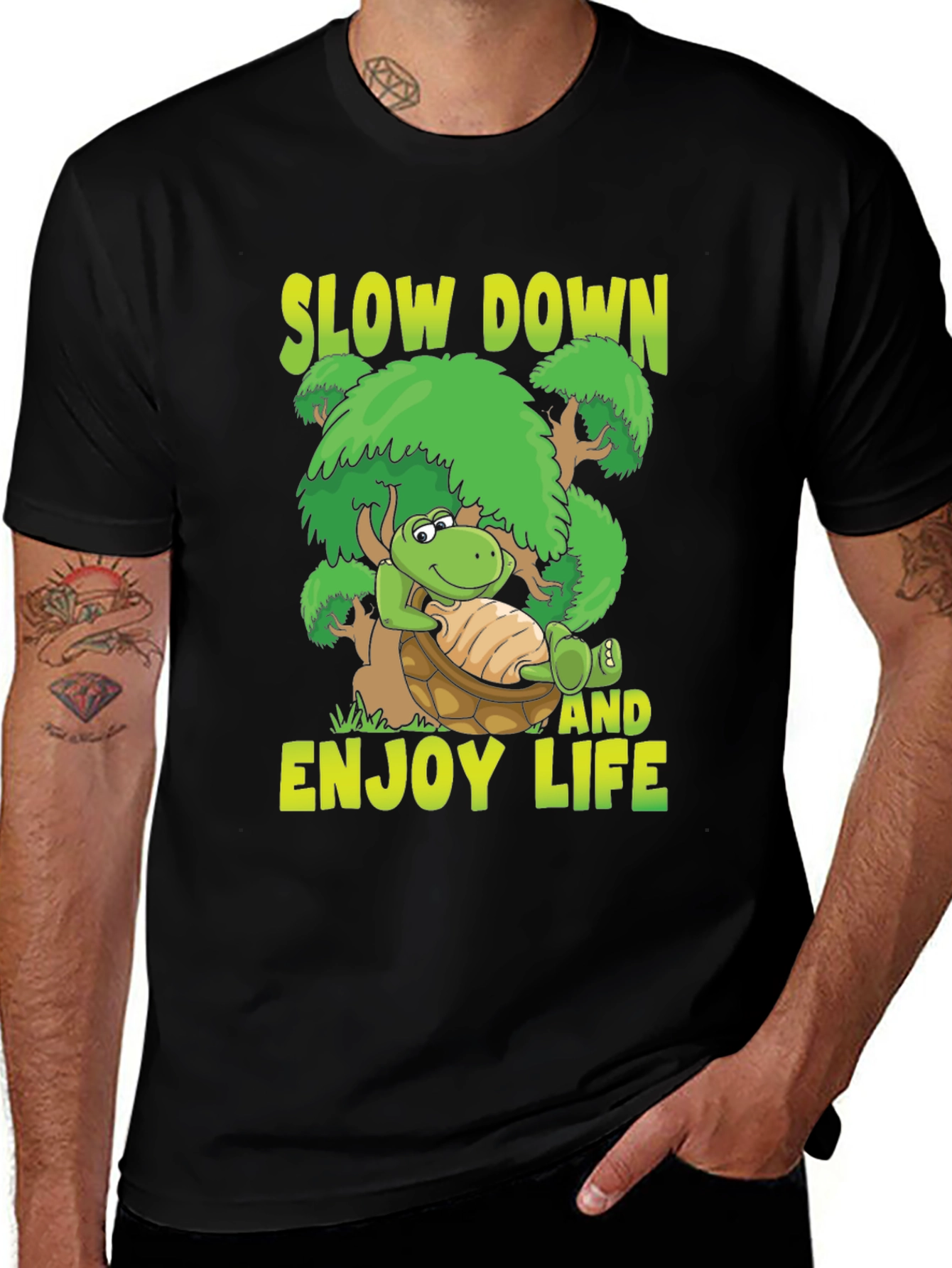 Variant 11 of Slow Down & Enjoy Life Turtle Graphic Tee