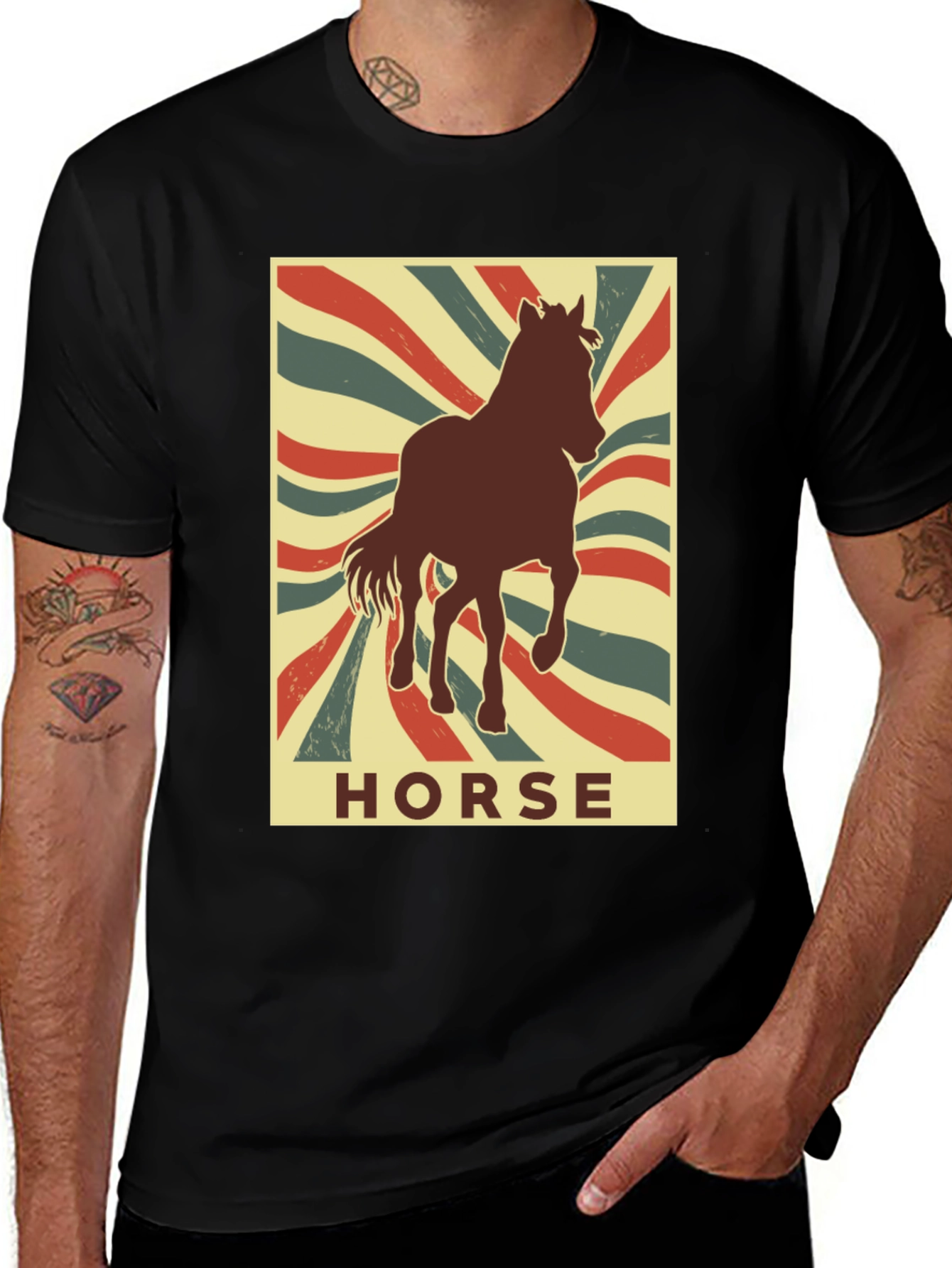 Variant 24 of Vintage Horse Graphic T-Shirt - Black