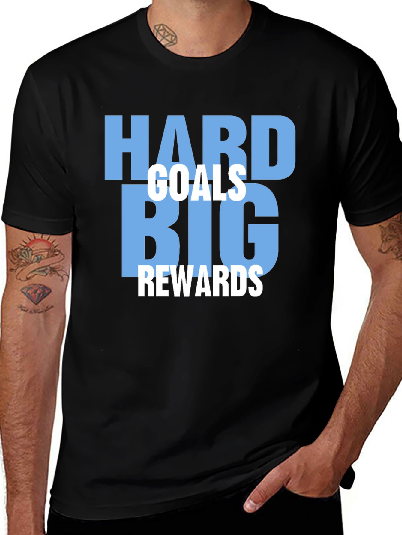 Variant 23 of Motivational Hard Goals Big Rewards T-Shirt