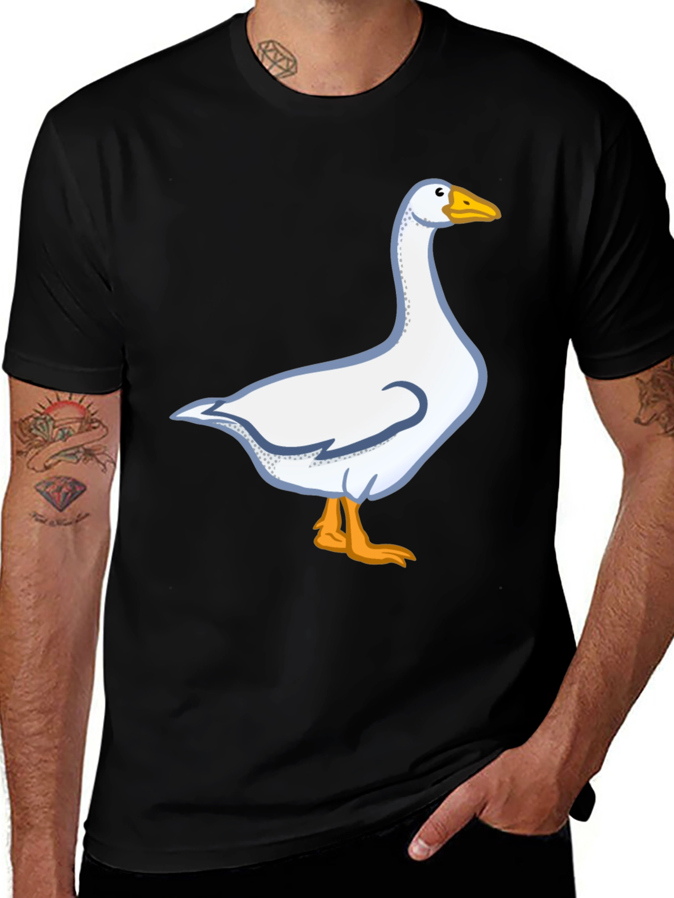Variant 30 of Goose Graphic Tee - Classic Black Cotton T-Shirt