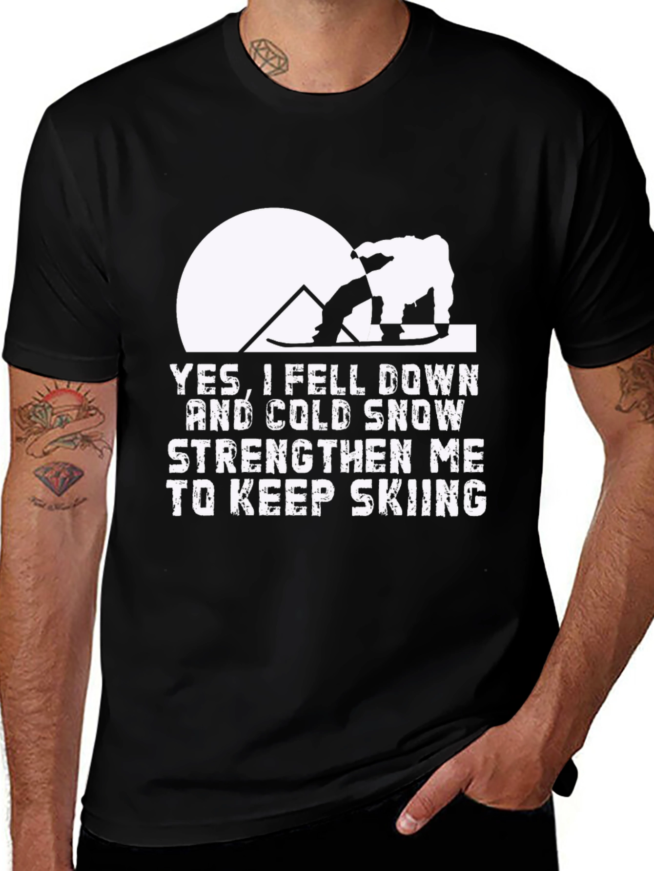 Variant 9 of Skiing Humor T-Shirt: Yes, I Fell Down