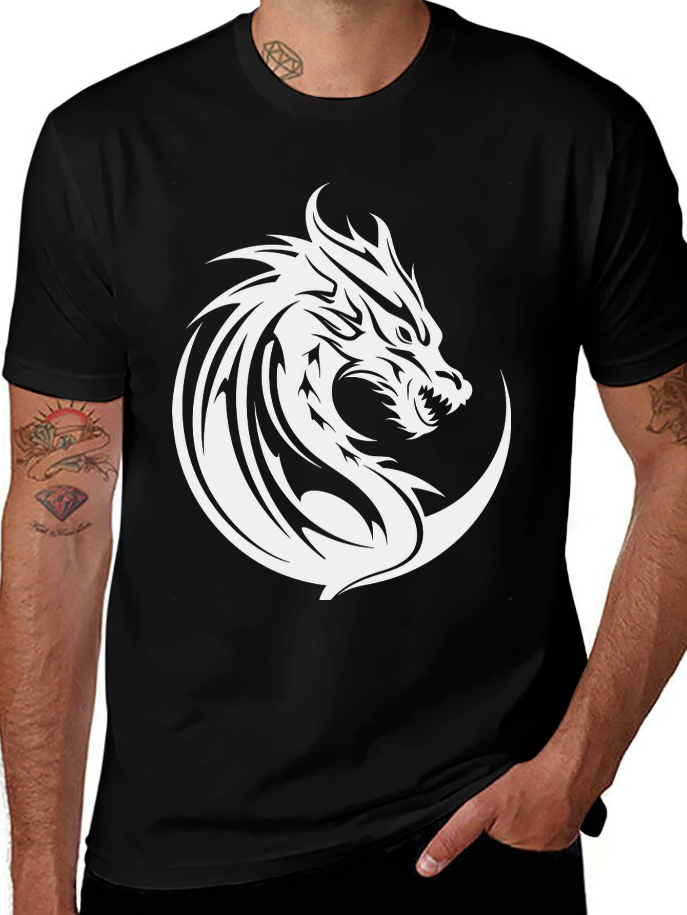 Variant 10 of Dragon Graphic T-Shirt - Black