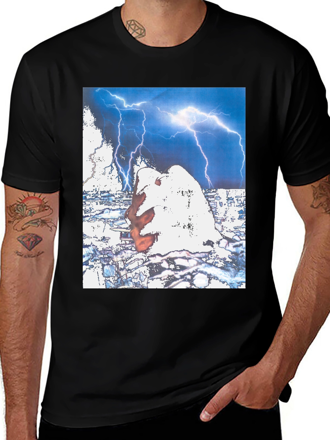 Variant 20 of Stormy Landscape Graphic Tee - Unisex Black T-Shirt