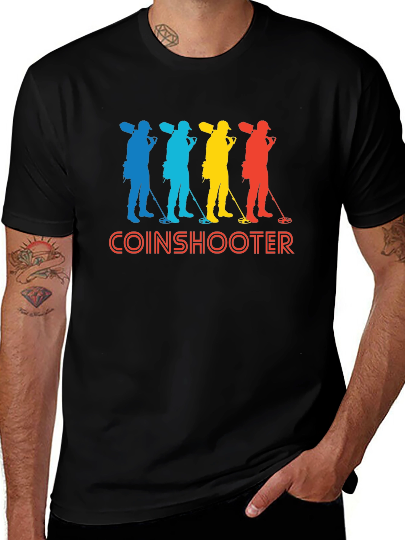 Variant 16 of Coinshooter Retro Style Black T-Shirt