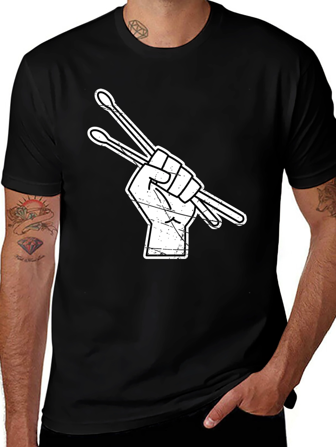 Variant 23 of Drummer Hand Drumsticks Graphic T-Shirt