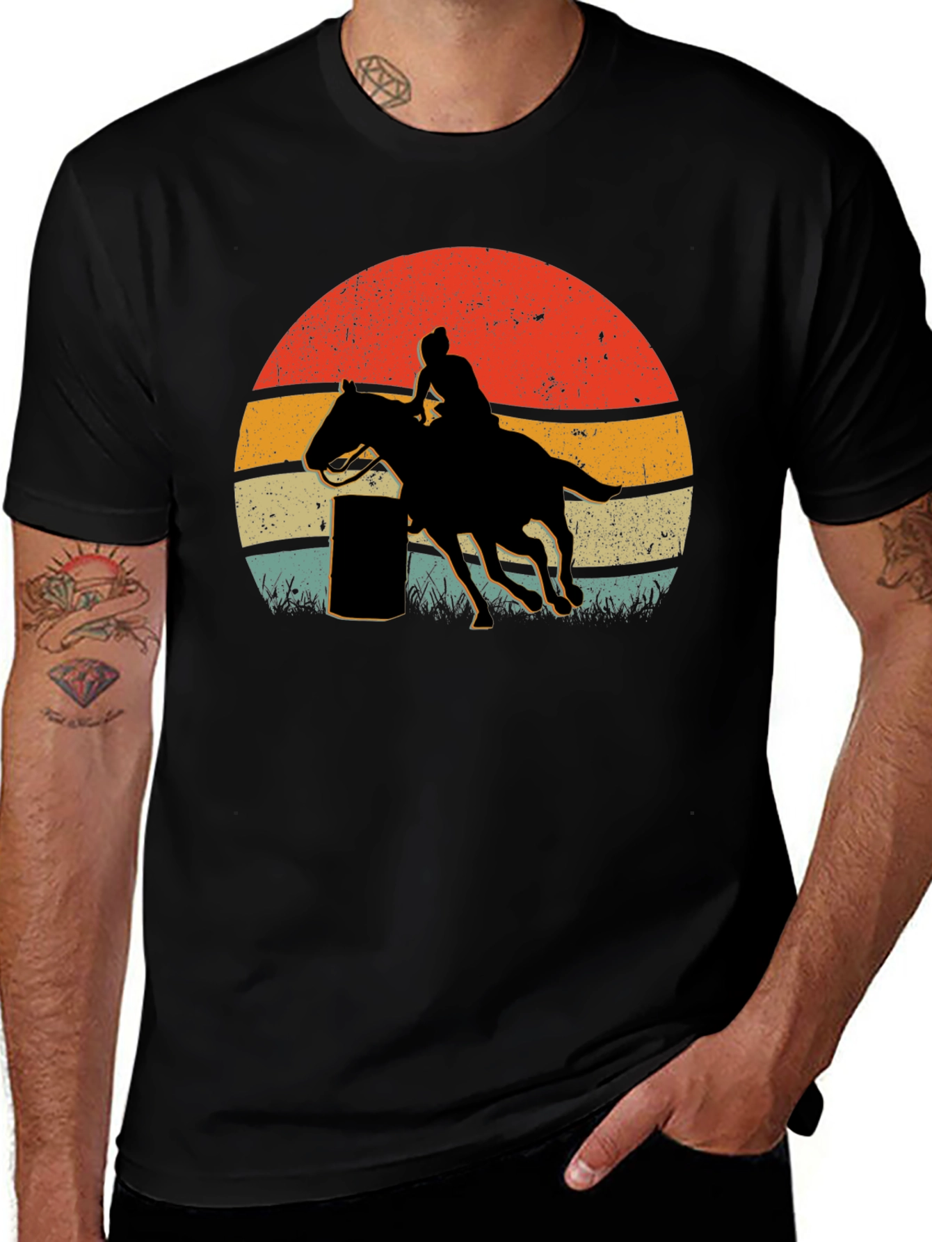 Variant 19 of Barrel Racing Sunset Graphic Tee