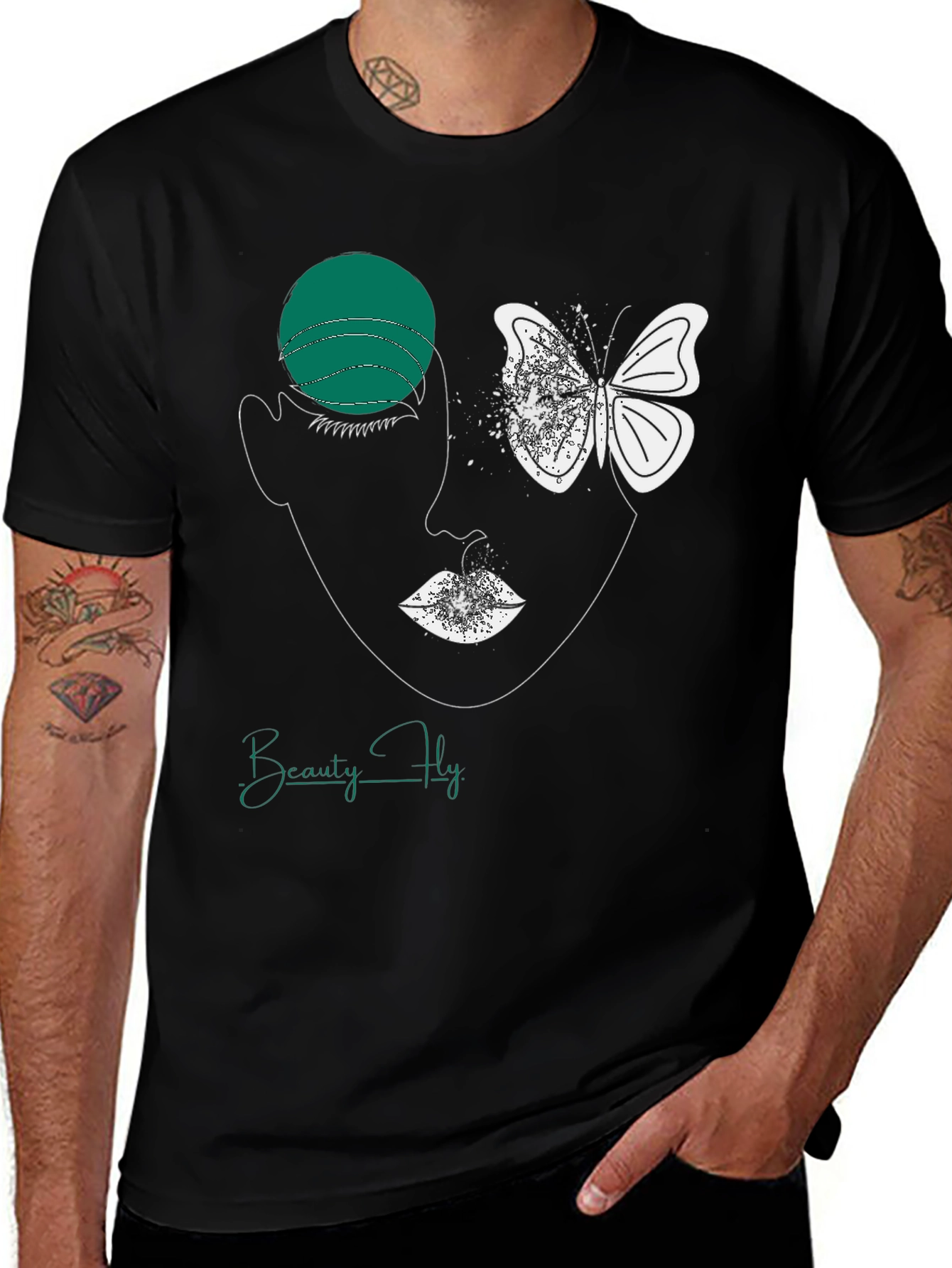 Variant 29 of Beauty Fly Graphic Tee - Trendy Face Design