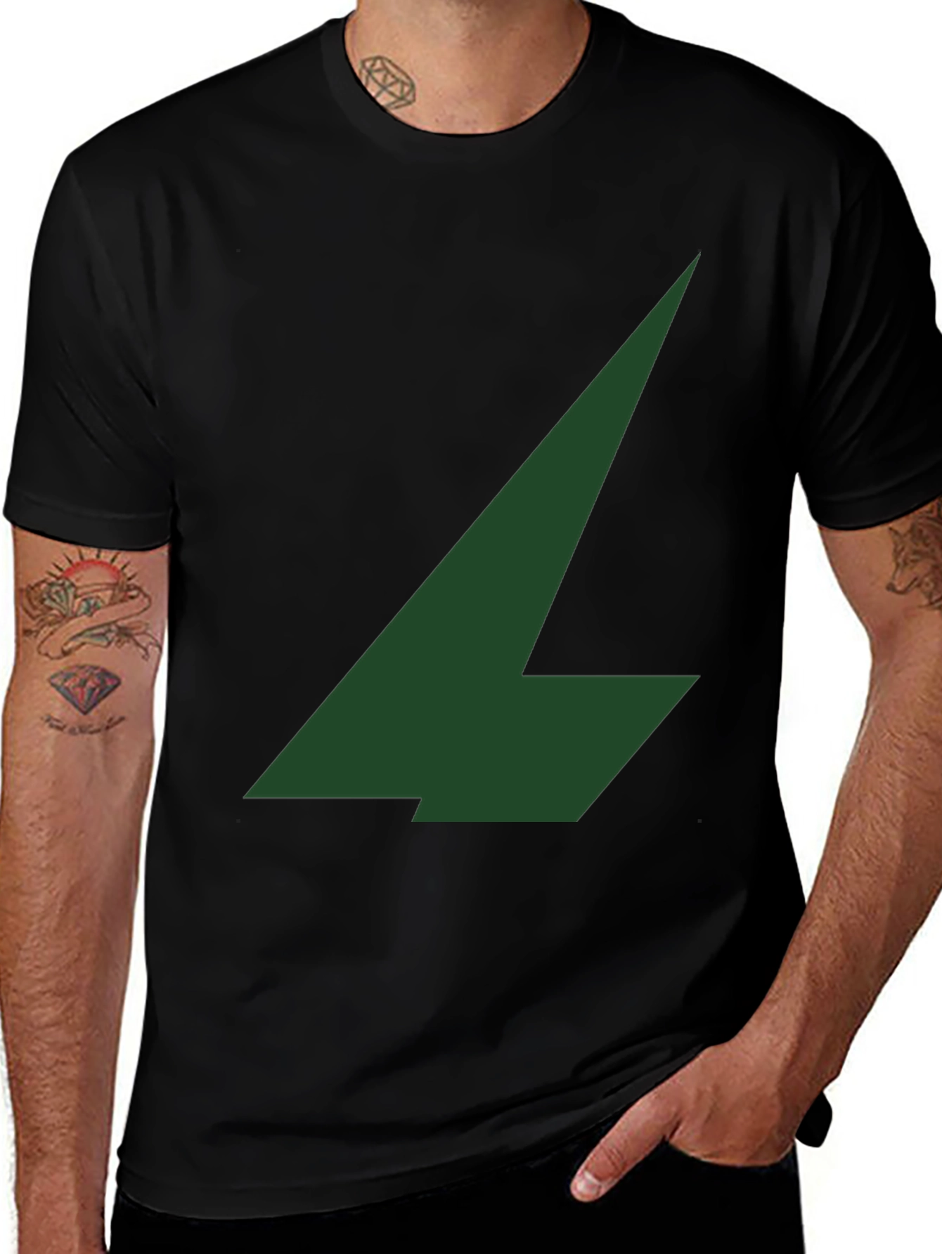 Variant 11 of Emerald Arrow Graphic Tee - Stylish Menswear