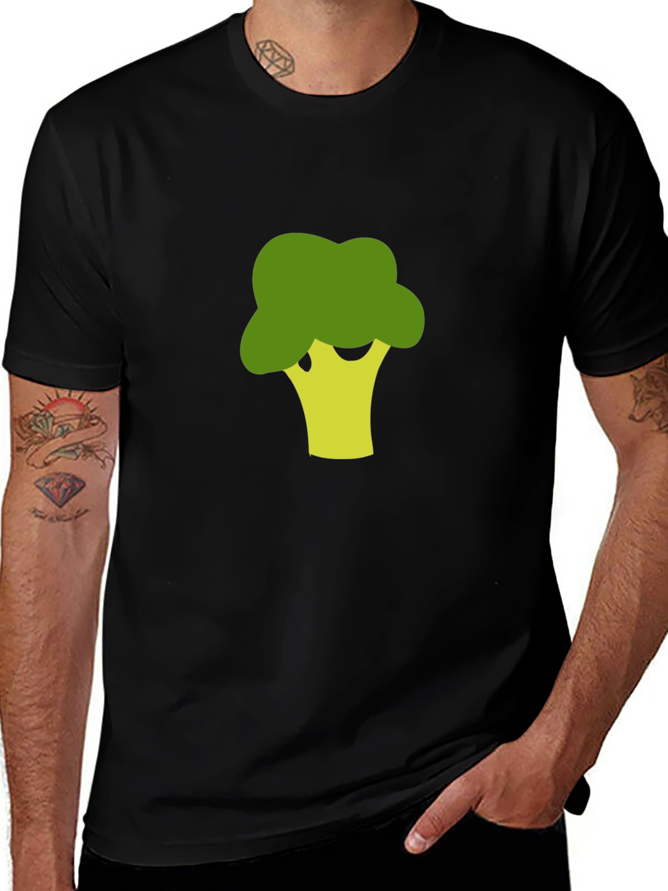 Variant 23 of Broccoli Graphic Black T-Shirt