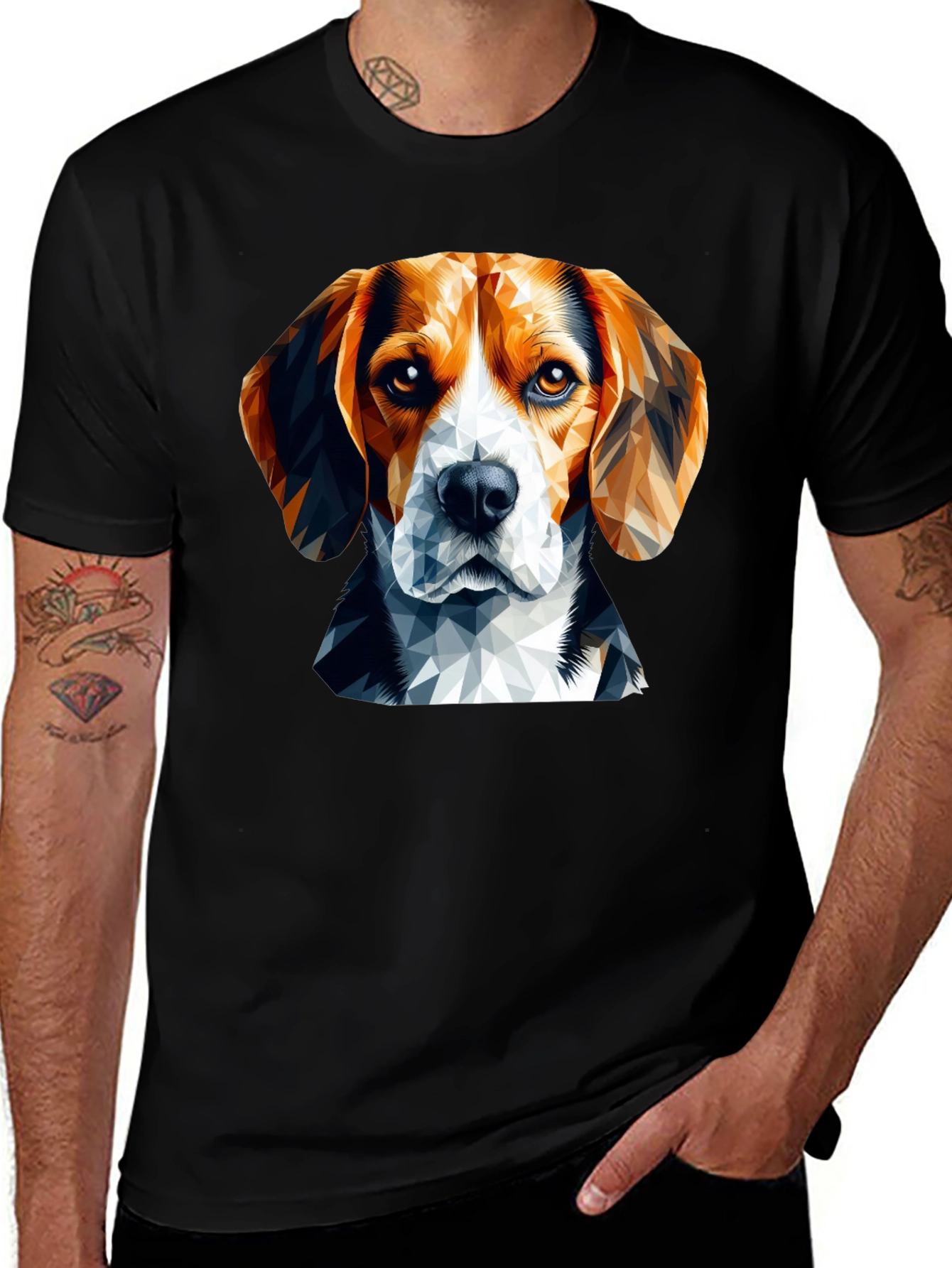 Geometric Beagle Dog Graphic T-Shirt