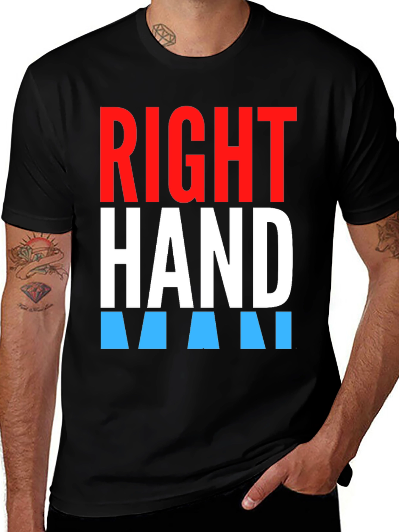 Variant 2 of Right Hand Man Graphic Tee - Stylish Crew Neck T-Shirt