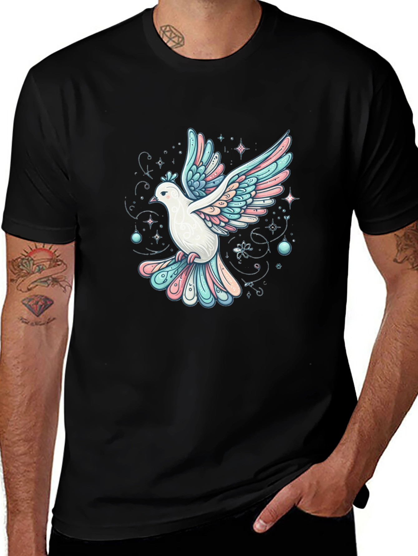 Variant 24 of Dove Graphic Tee - Peace and Love Shirt