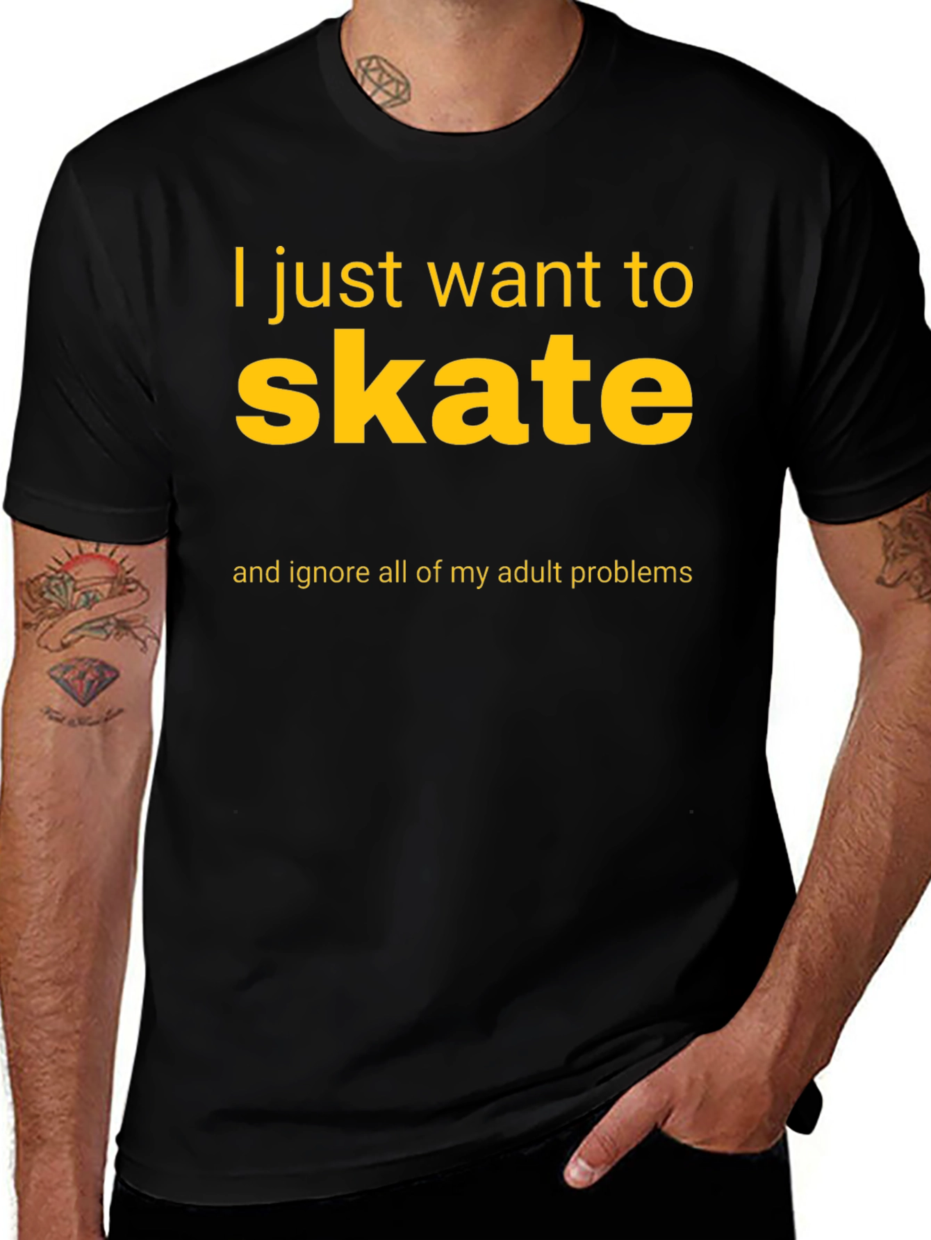 Variant 4 of Skateboarding T-Shirt: Ignore Adult Problems