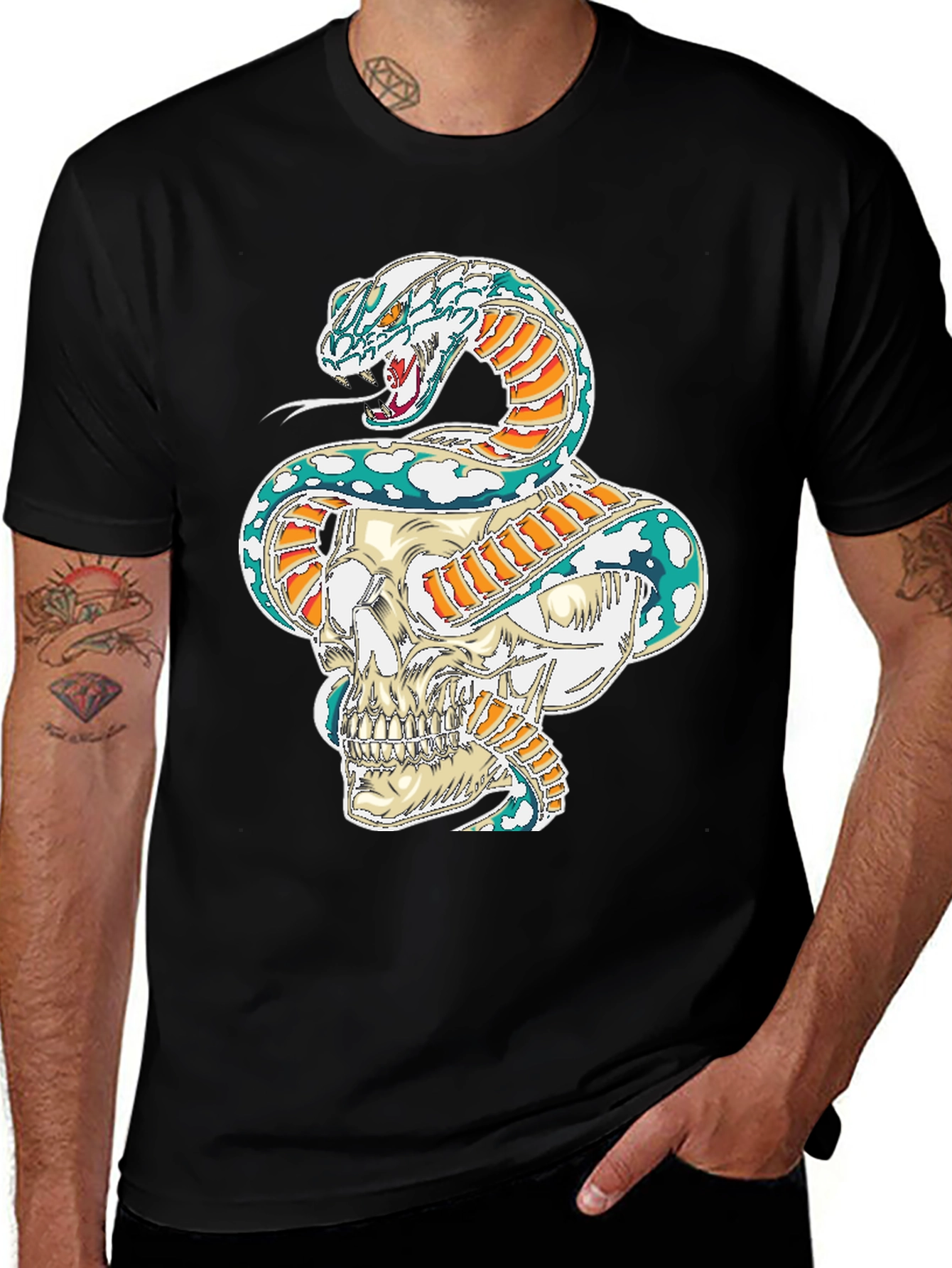 Variant 8 of Skull & Snake Graphic Tee