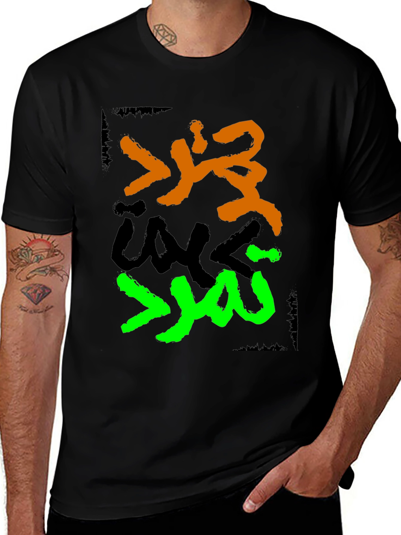 Variant 4 of Graphic Tee - Arabic Design, Black