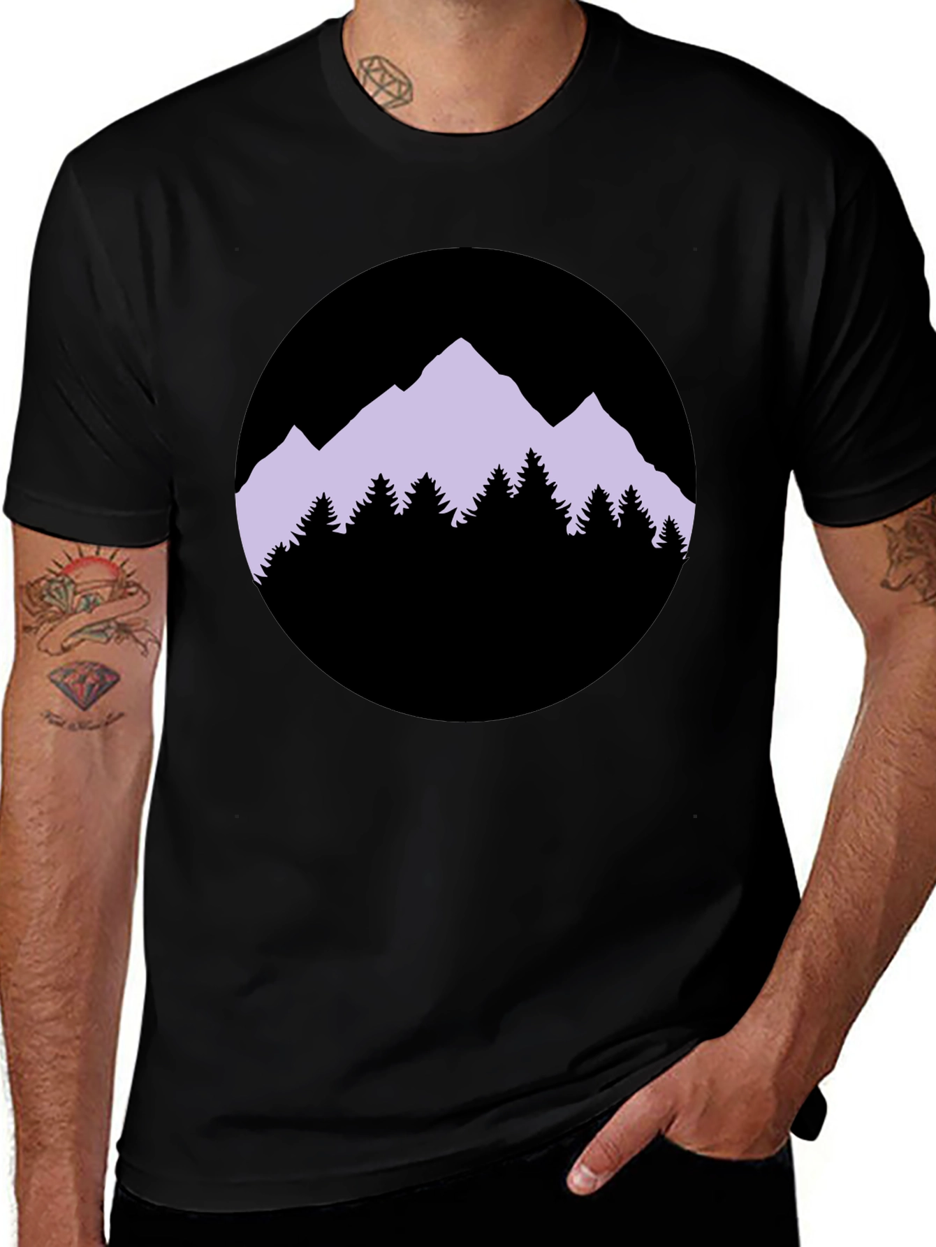Variant 30 of Mountain Silhouette Graphic Tee - Black