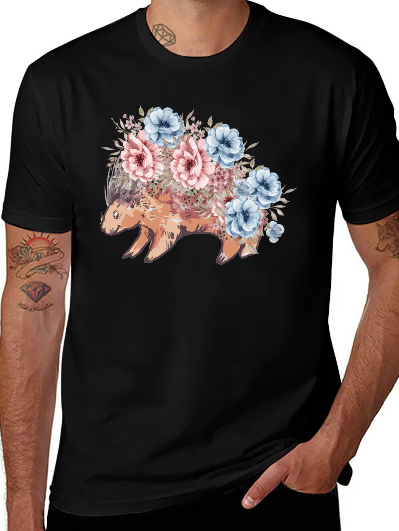 Floral Porcupine Graphic Tee
