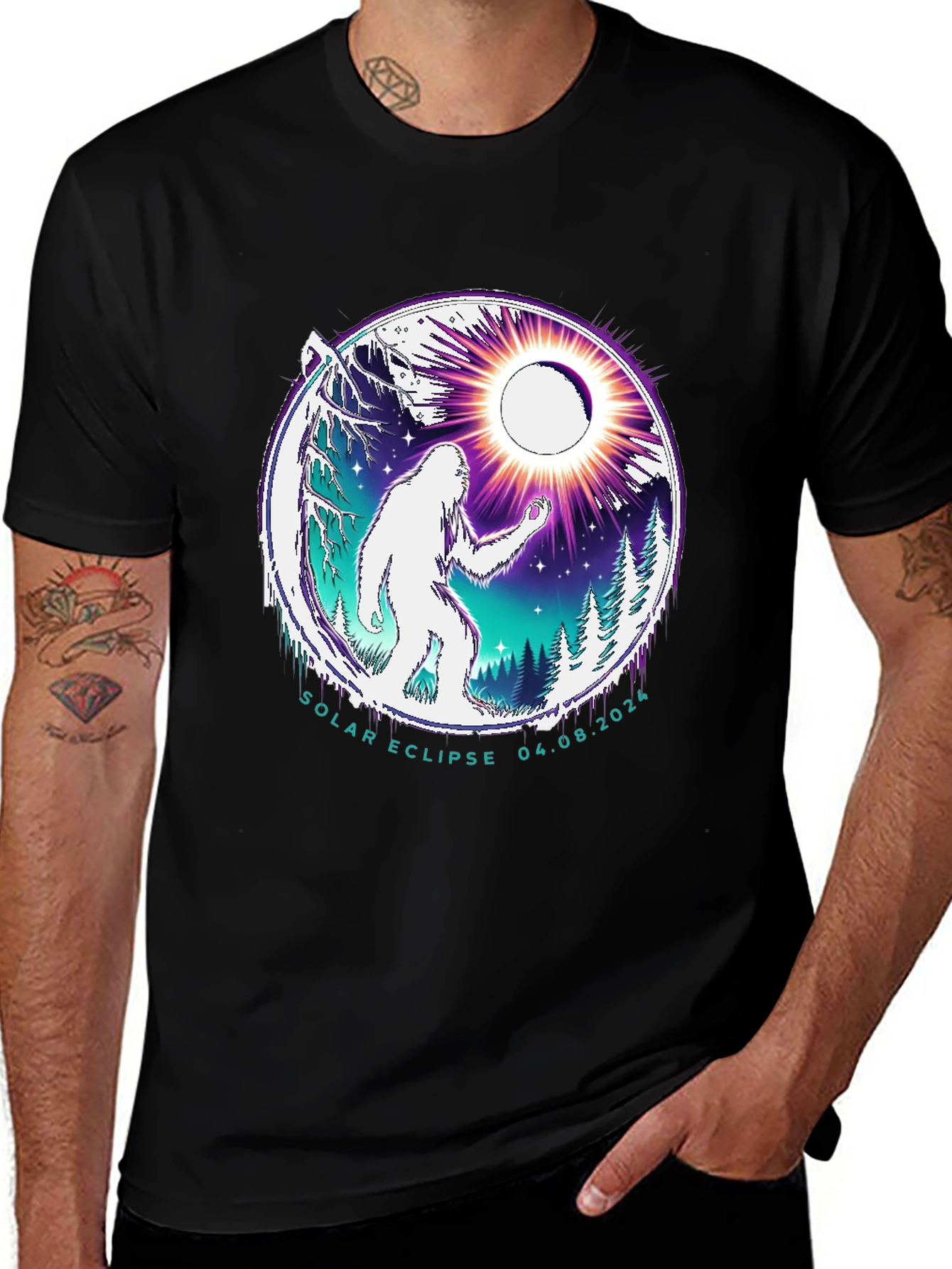 Variant 16 of Solar Eclipse Bigfoot T-Shirt - April 8, 2024