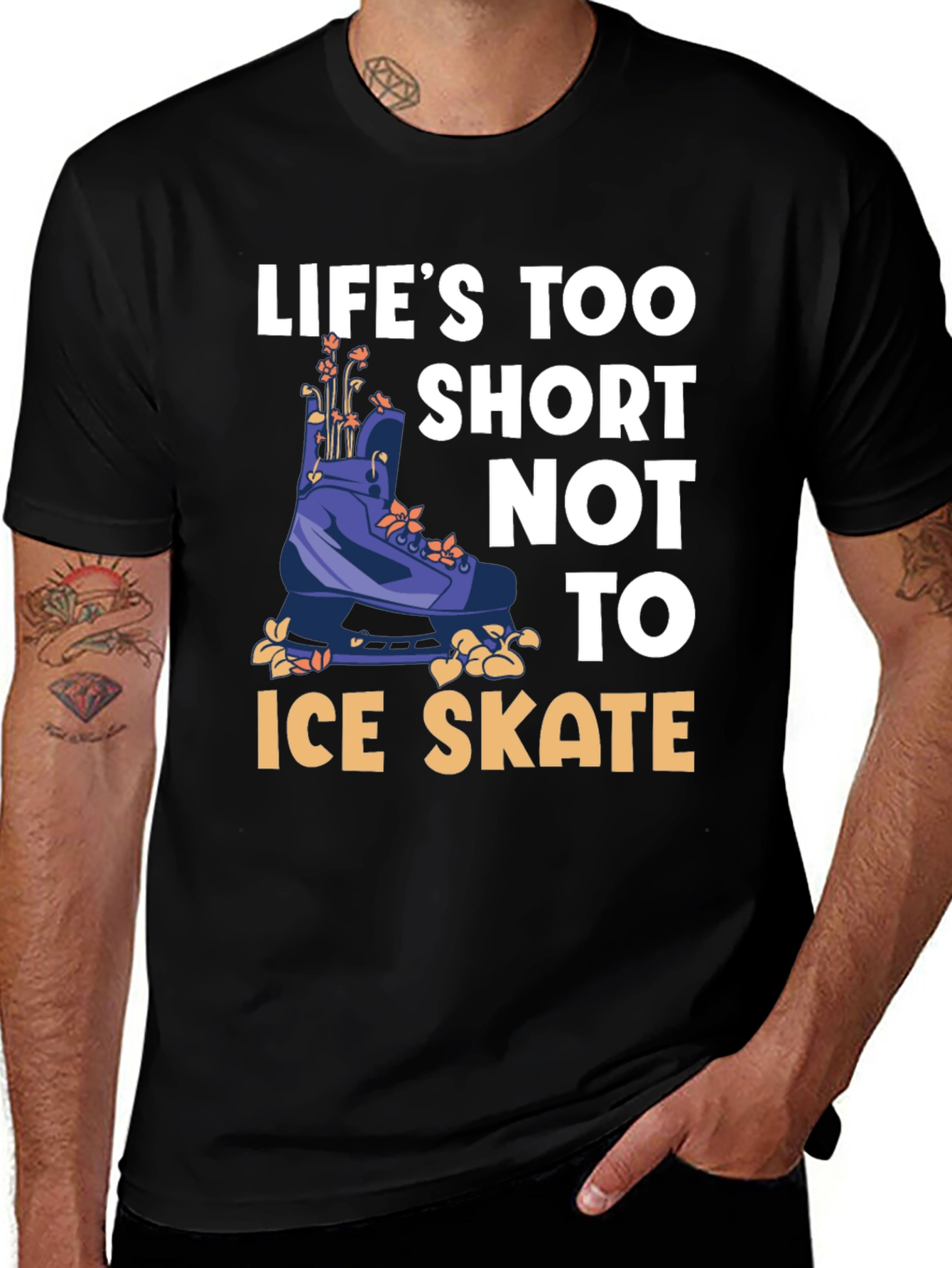Variant 8 of Life's Too Short Ice Skate Graphic Tee
