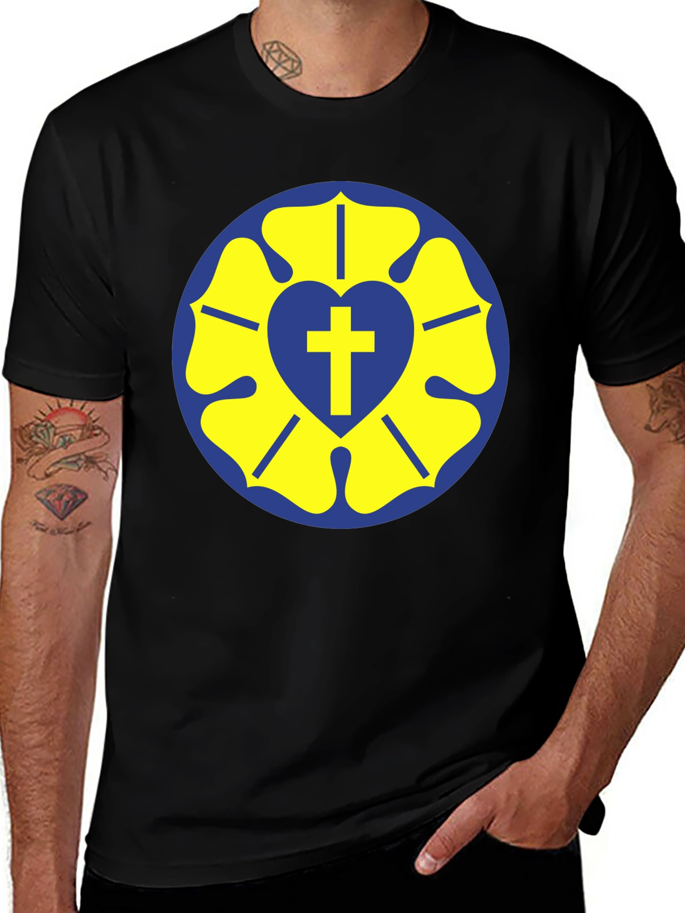 Luther Rose T-Shirt - Classic Religious Design