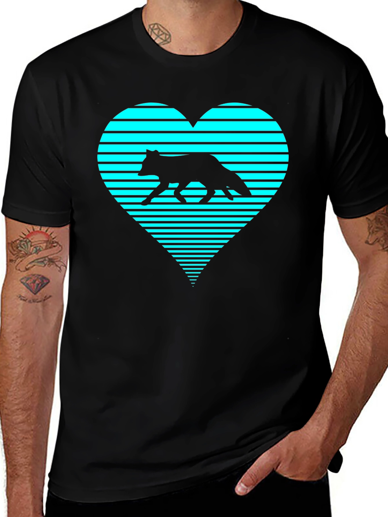 Variant 17 of Fox Heartbeat T-Shirt - Black Tee