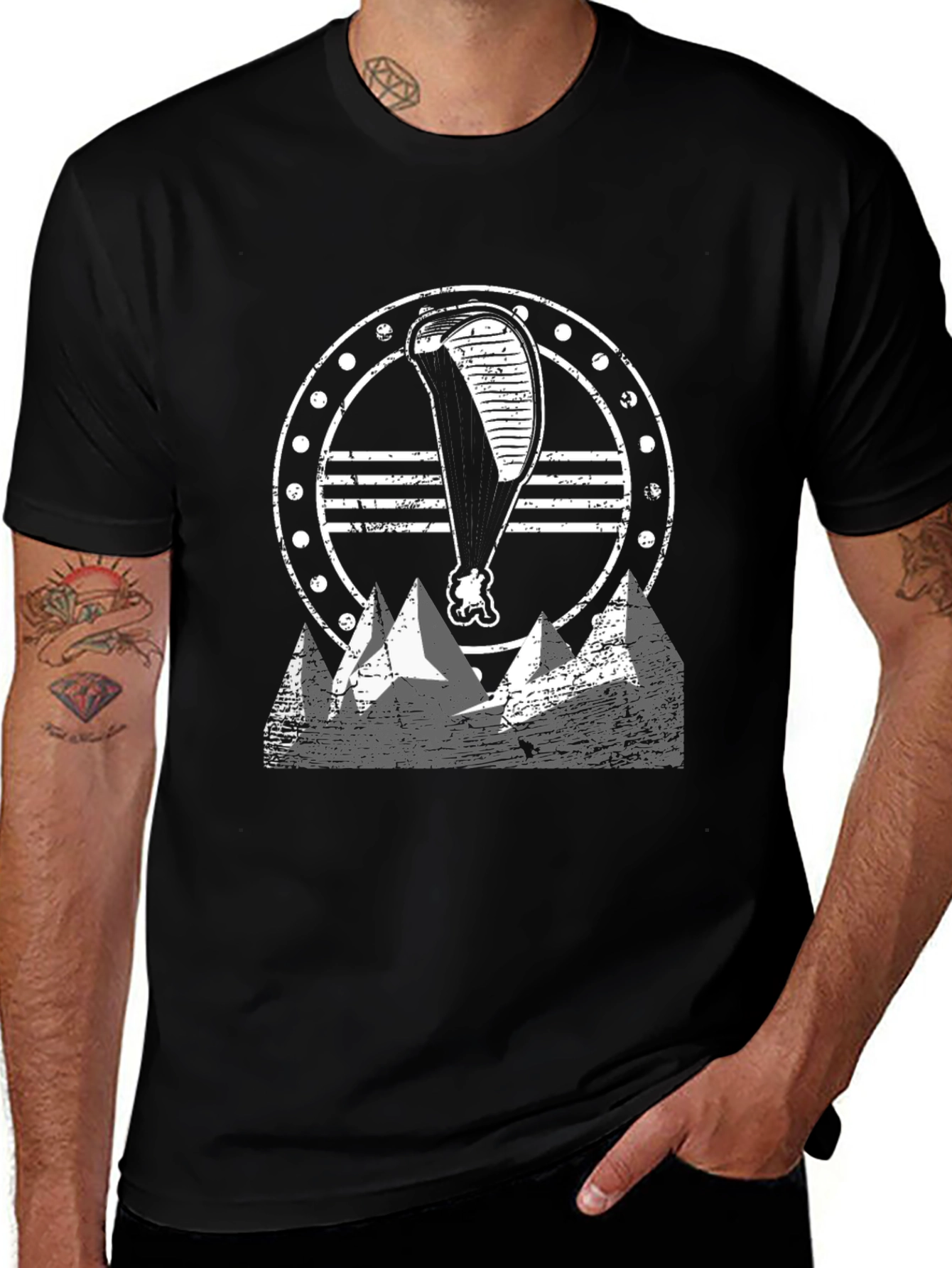Black T-Shirt with Graphic Cobra Lacrosse Design