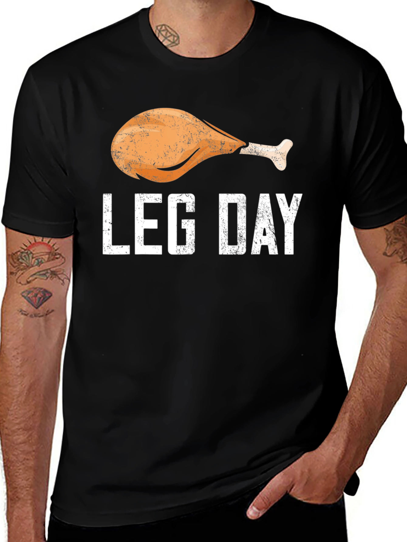 Leg Day T-Shirt: Turkey Drumstick Graphic Novelty Tee