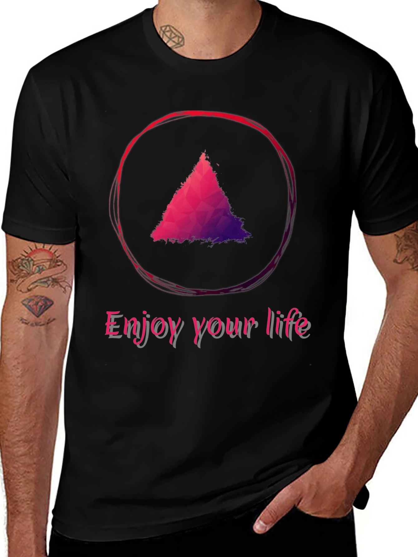 Variant 16 of Enjoy Your Life T-Shirt - Triangle Design