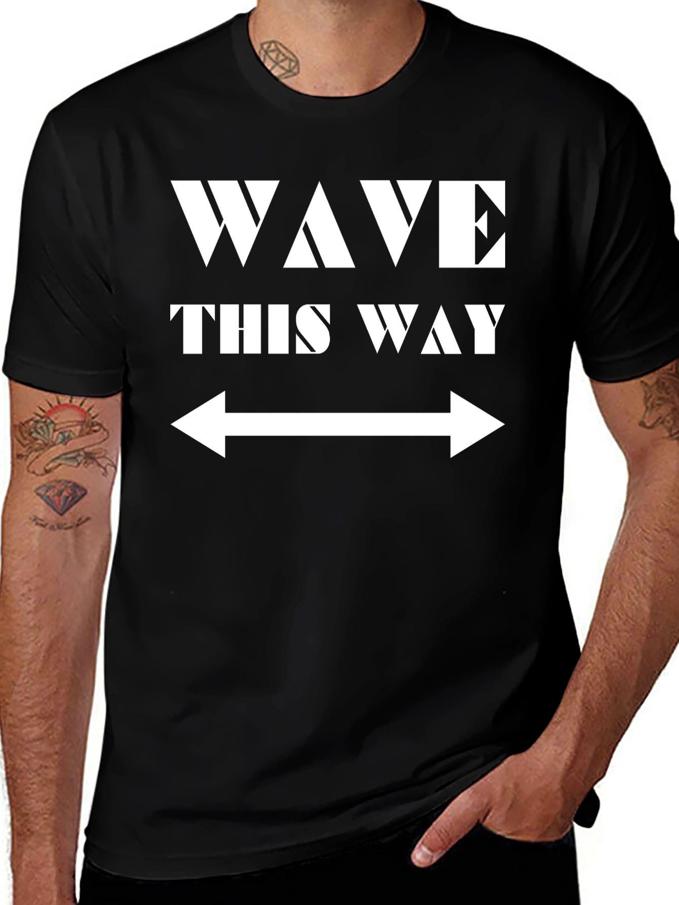 Variant 12 of Wave This Way Graphic T-Shirt - Black