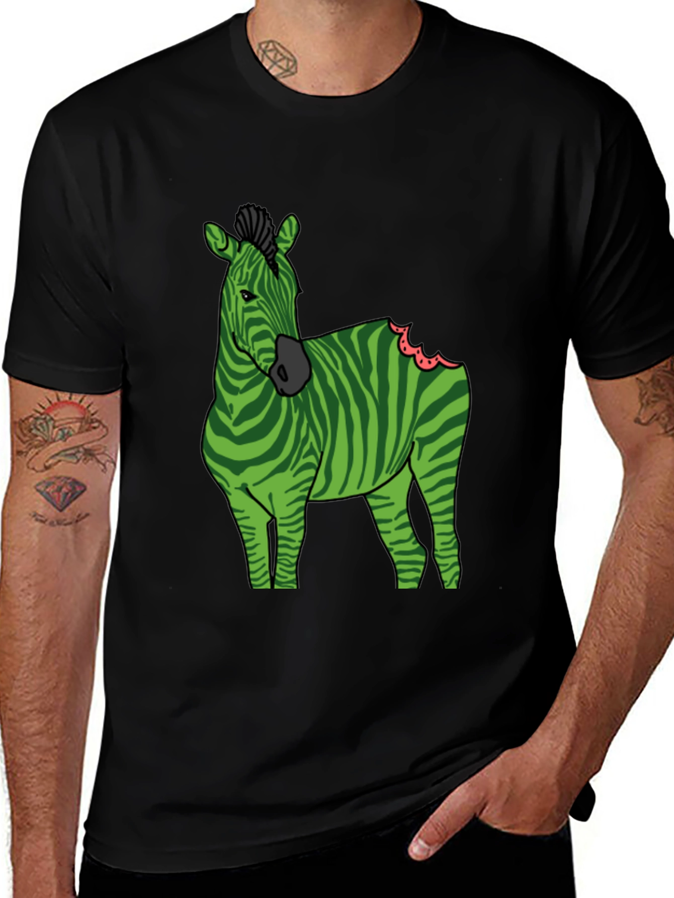 Variant 24 of Watermelon Zebra Graphic T-Shirt - Quirky & Unique