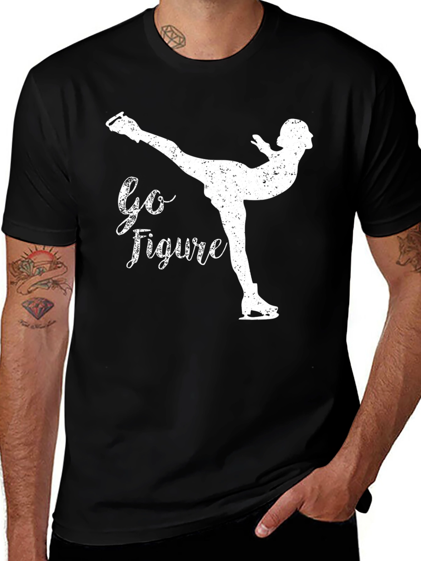 Variant 24 of Go Figure Ice Skating T-Shirt for Men - Black